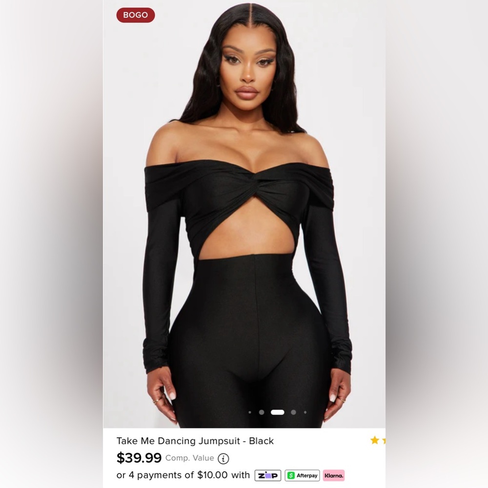 Fashion Nova Black Cut-Out Jumpsuit - Picture 6 of 9